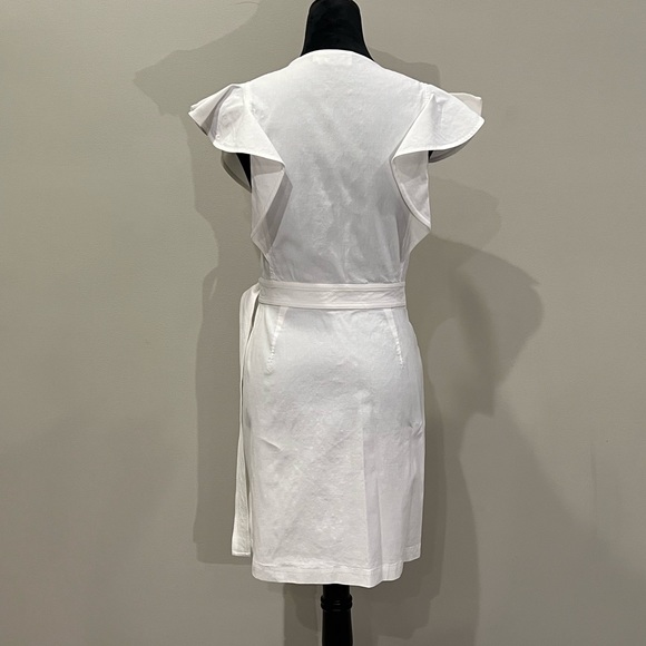 A.L.C. Wrap Flutter Sleeve Dress in White | Size 10 - Picture 3 of 9